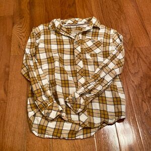 Weatherproof Vintage Yellow and White Flannel in Youth Medium